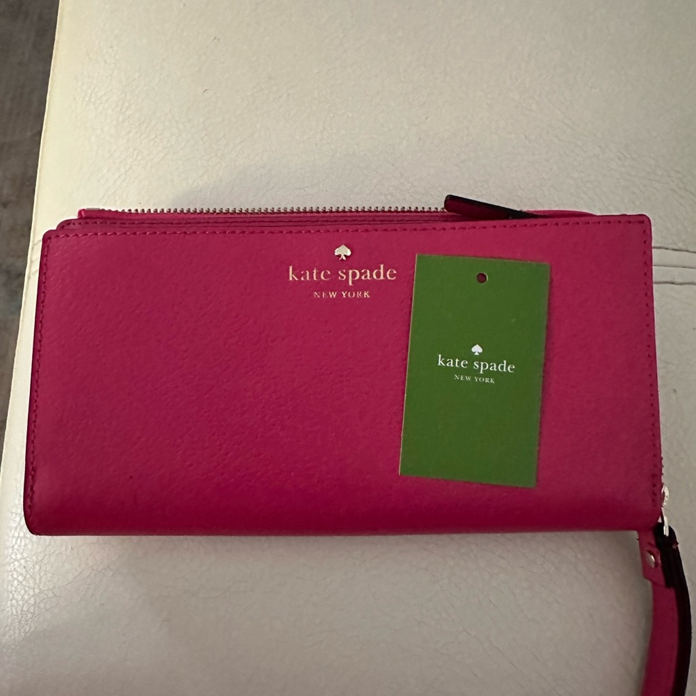 Kate Spade, Layton hot pink wristlet wallet. Brand new never used.